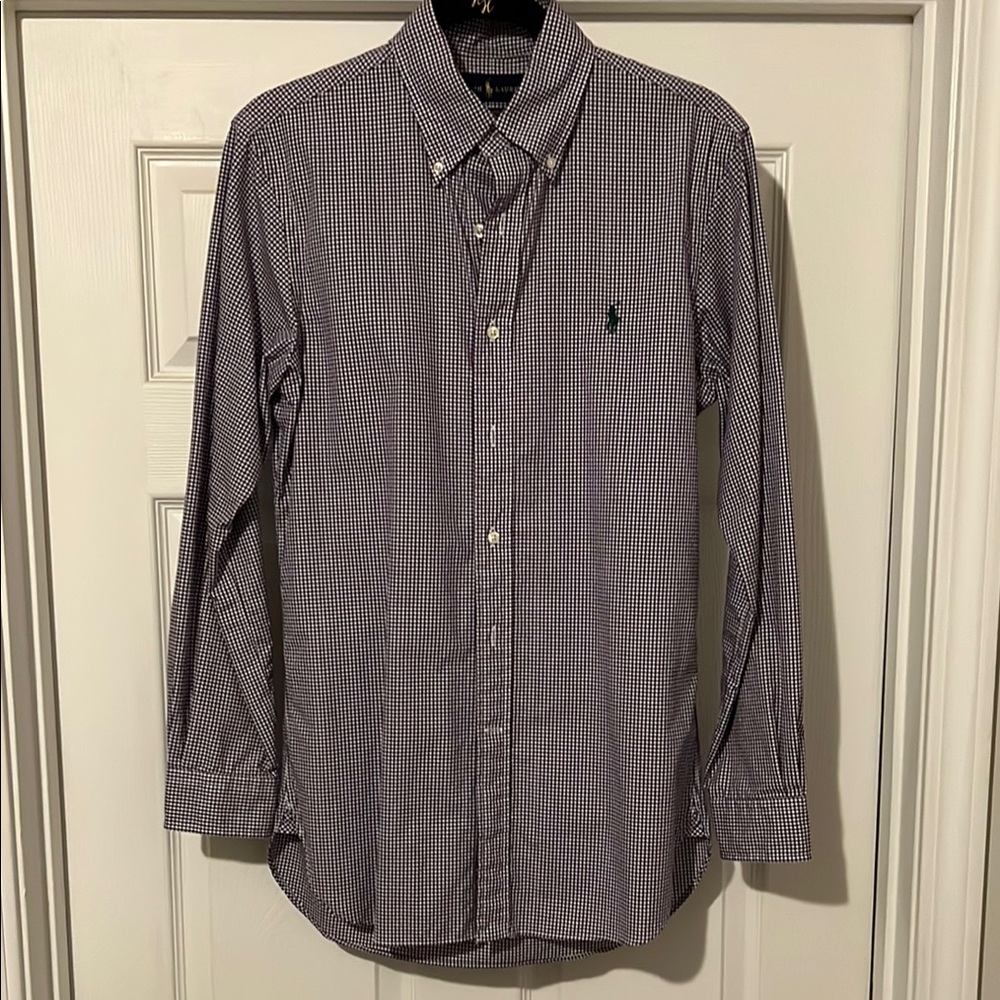 Polo by Ralph Lauren Purple and White Dress Shirt